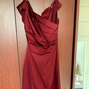 Red Off the Shoulder Cache Dress